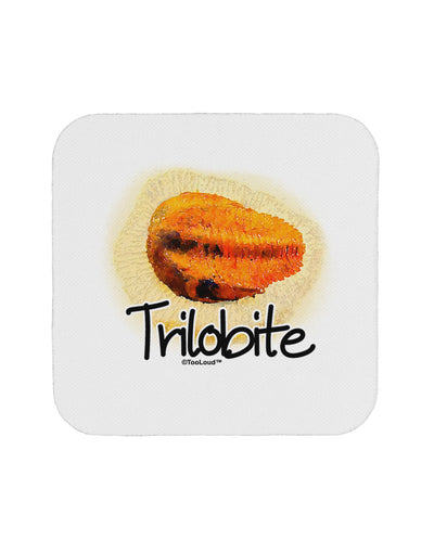 Trilobite Fossil Watercolor Text Coaster-Coasters-TooLoud-White-Davson Sales