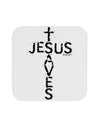 Jesus Saves - Cross Shape Design Coaster by TooLoud-Coasters-TooLoud-White-Davson Sales