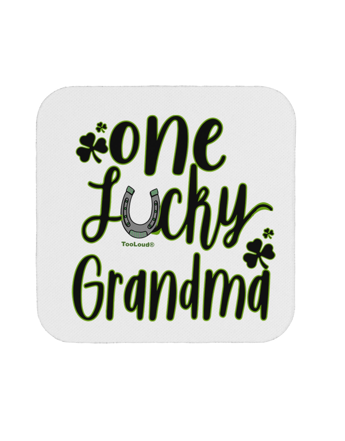 TooLoud One Lucky Grandma Shamrock Coaster-Coasters-TooLoud-1 Piece-Davson Sales
