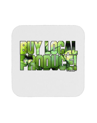 Buy Local - Green Tomatoes Text Coaster-Coasters-TooLoud-White-Davson Sales