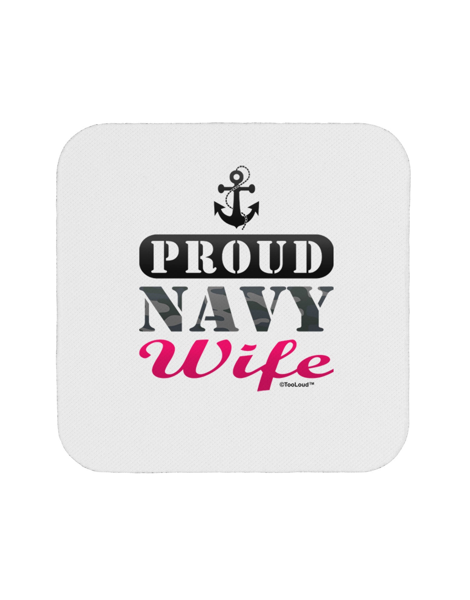 Proud Navy Wife Coaster-Coasters-TooLoud-1-Davson Sales