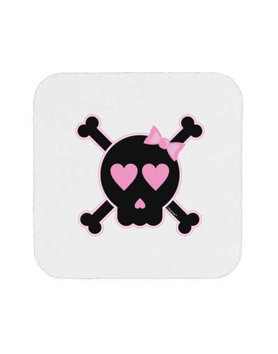 Pink and Black Crossbones Girl Coaster-Coasters-TooLoud-White-Davson Sales