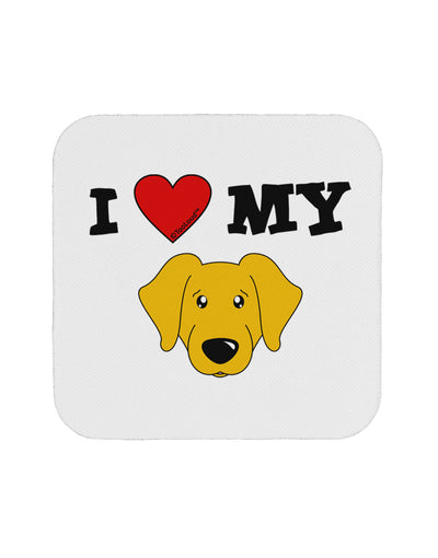 I Heart My - Cute Yellow Labrador Retriever Dog Coaster by TooLoud-Coasters-TooLoud-White-Davson Sales