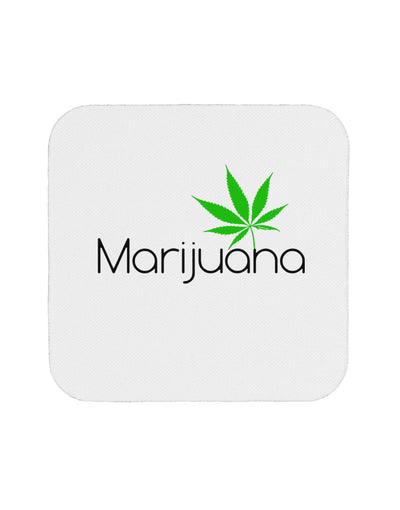 Marijuana Text and Leaf Coaster-Coasters-TooLoud-White-Davson Sales