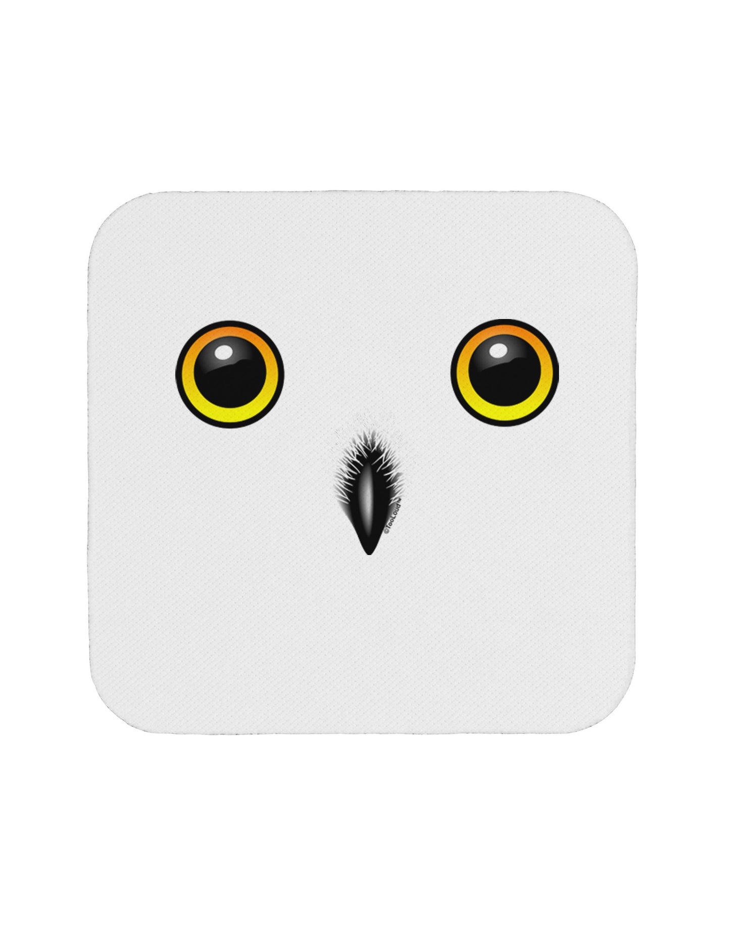 Cute Snowy Owl Face Coaster-Coasters-TooLoud-White-Davson Sales