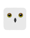 Cute Snowy Owl Face Coaster-Coasters-TooLoud-White-Davson Sales
