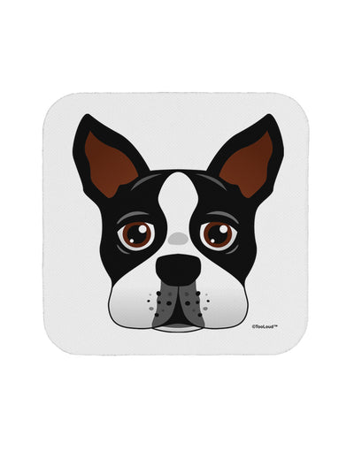 Cute Boston Terrier Dog Face Coaster-Coasters-TooLoud-White-Davson Sales