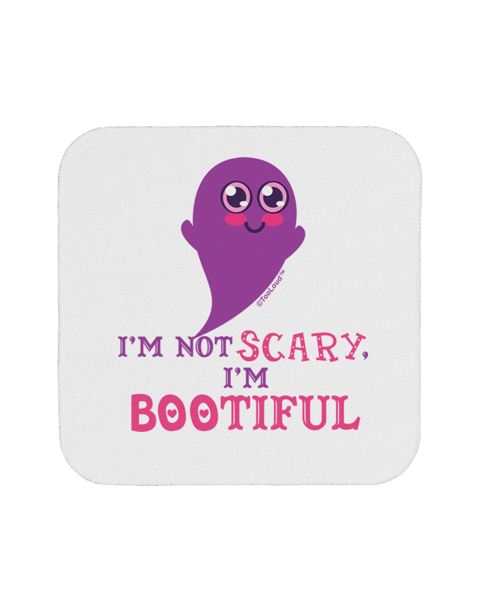BOOtiful Ghost Purple Coaster-Coasters-TooLoud-White-Davson Sales