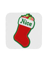 Nice Stocking Cute Christmas Coaster-Coasters-TooLoud-White-Davson Sales