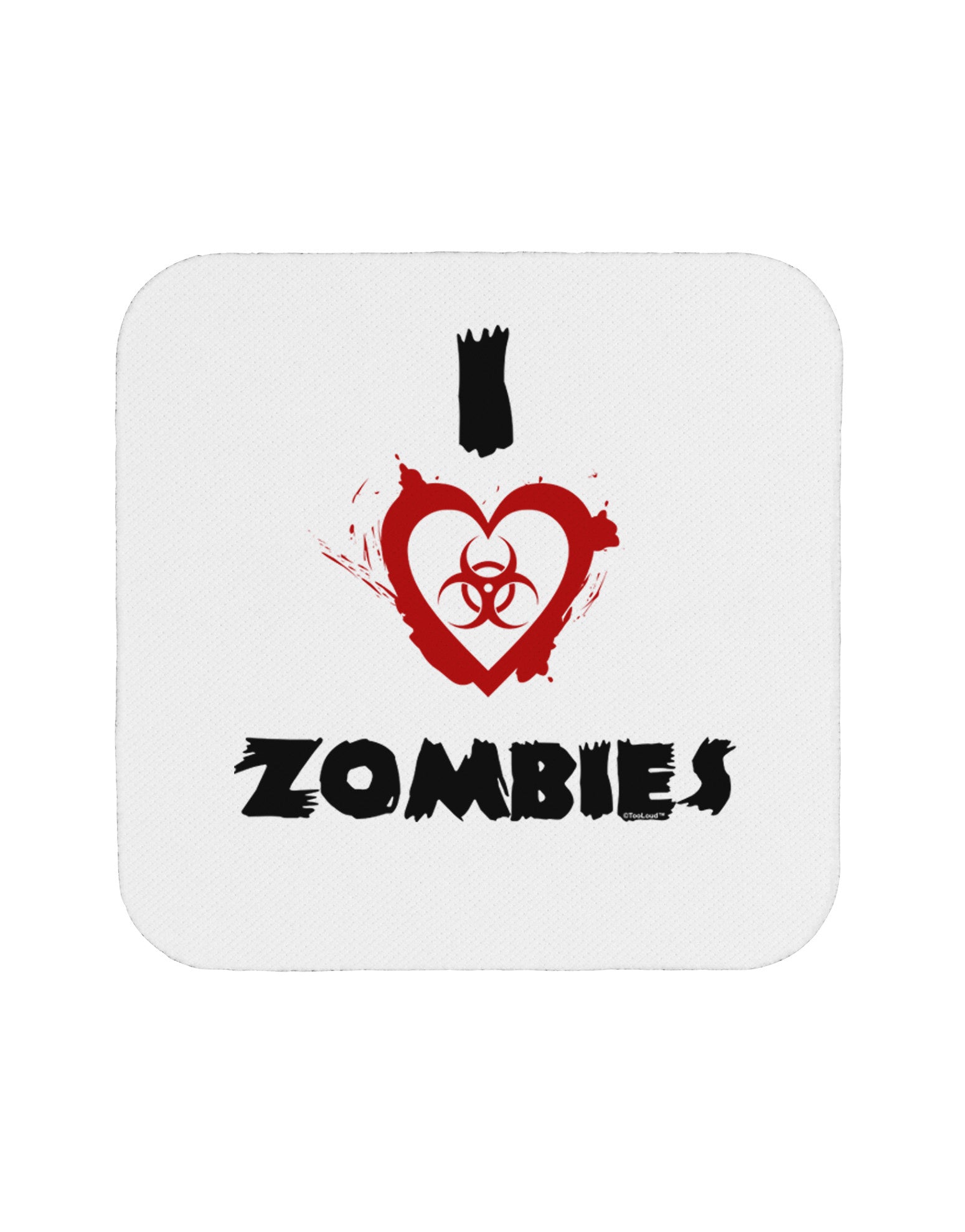 I Heart Zombies - Bio Hazard Heart Coaster-Coasters-TooLoud-White-Davson Sales