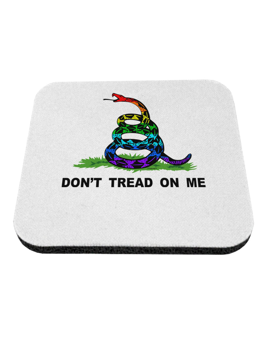 LGBT Freedom Rainbow Don't Tread on Me Coaster-Coasters-TooLoud-White-Davson Sales