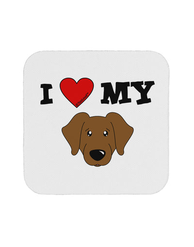 I Heart My - Cute Chocolate Labrador Retriever Dog Coaster by TooLoud-Coasters-TooLoud-White-Davson Sales