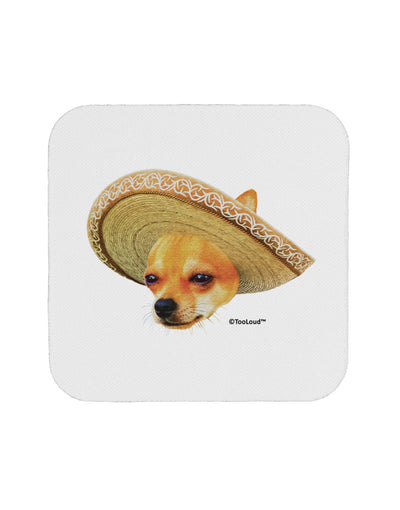 Chihuahua Dog with Sombrero - Patchwork Design Coaster by TooLoud-Coasters-TooLoud-White-Davson Sales