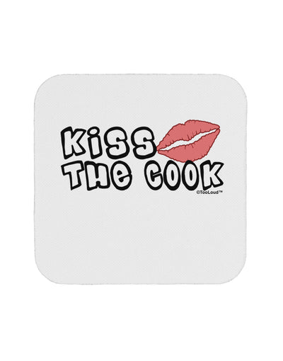 Kiss the Cook With Lips Coaster by TooLoud-Coasters-TooLoud-White-Davson Sales