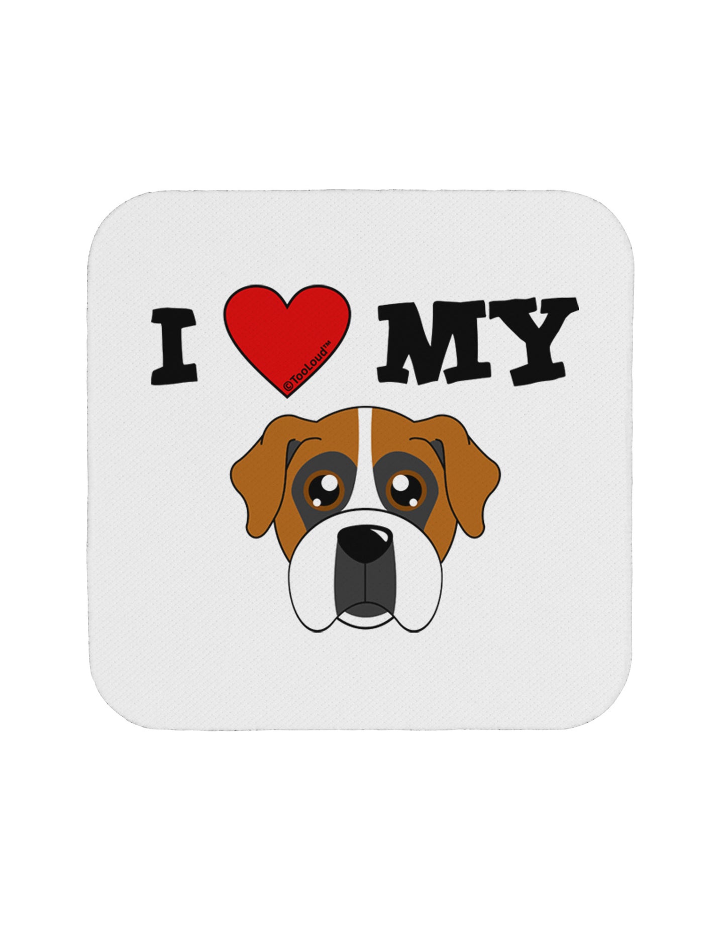 I Heart My - Cute Boxer Dog Coaster by TooLoud-Coasters-TooLoud-White-Davson Sales