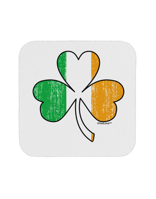 Irish Flag - Shamrock Distressed Coaster by TooLoud-Coasters-TooLoud-White-Davson Sales