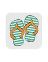 Striped Flip Flops - Teal and Orange Coaster-Coasters-TooLoud-White-Davson Sales