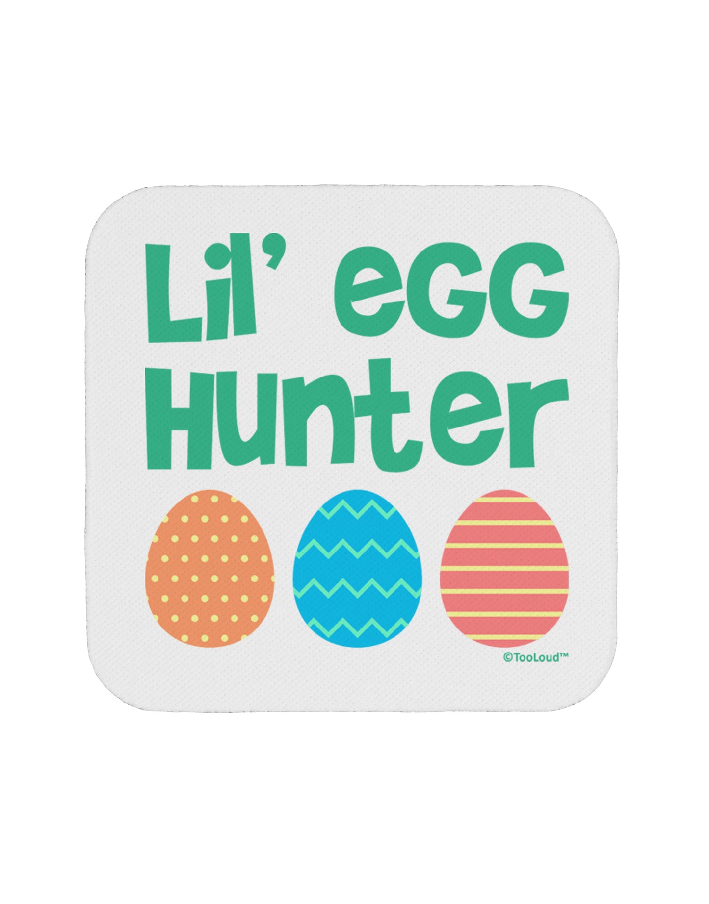 Lil' Egg Hunter - Easter - Green Coaster by TooLoud-Coasters-TooLoud-White-Davson Sales
