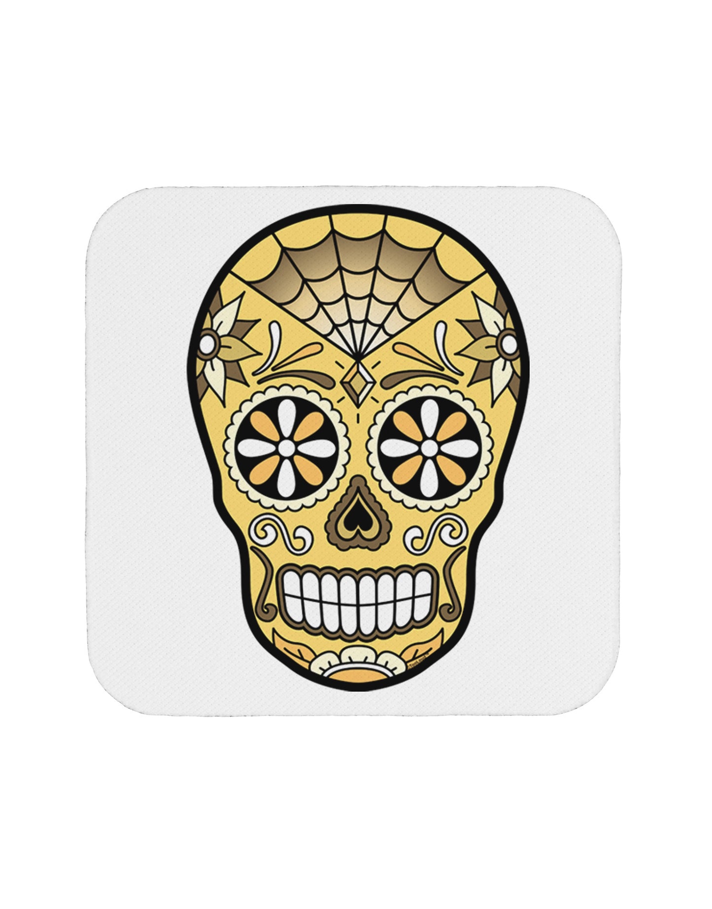 Version 8 Gold Day of the Dead Calavera Coaster-Coasters-TooLoud-White-Davson Sales