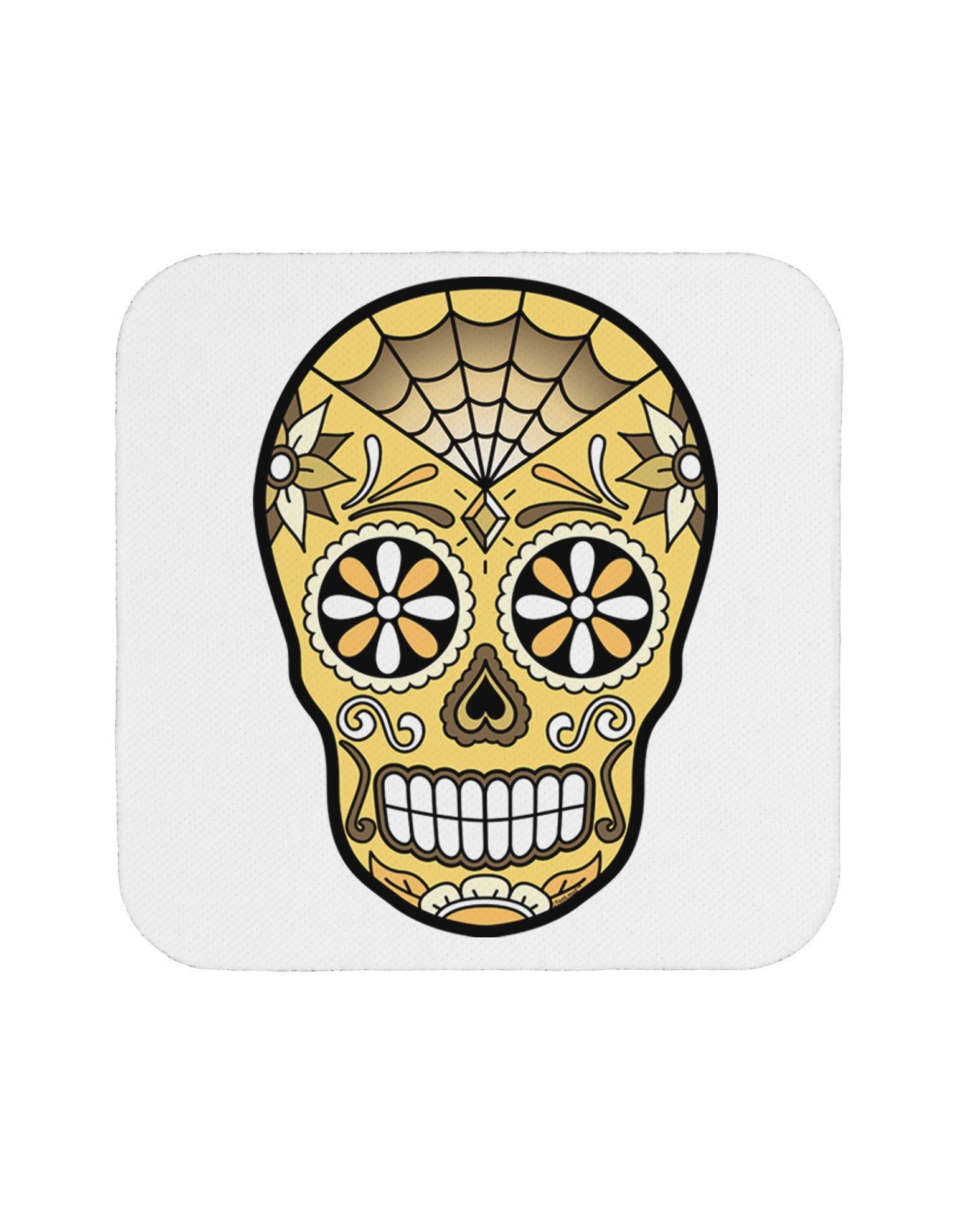 Version 8 Gold Day of the Dead Calavera Coaster-Coasters-TooLoud-White-Davson Sales