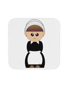 Cute Pilgrim Girl Thanksgiving Coaster-Coasters-TooLoud-White-Davson Sales