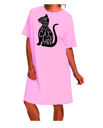 One Cat Short Of A Crazy Cat Lady Adult Wear Around Night Shirt and Dress-Night Shirt-TooLoud-Pink-One-Size-Fits-Most-Davson Sales