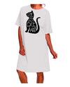 One Cat Short Of A Crazy Cat Lady Adult Wear Around Night Shirt and Dress-Night Shirt-TooLoud-White-One-Size-Fits-Most-Davson Sales