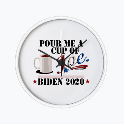 TooLoud Cup of Joe -Biden 10 Inch Round Wall Clock-Wall Clock-TooLoud-Without-Numbers-Davson Sales