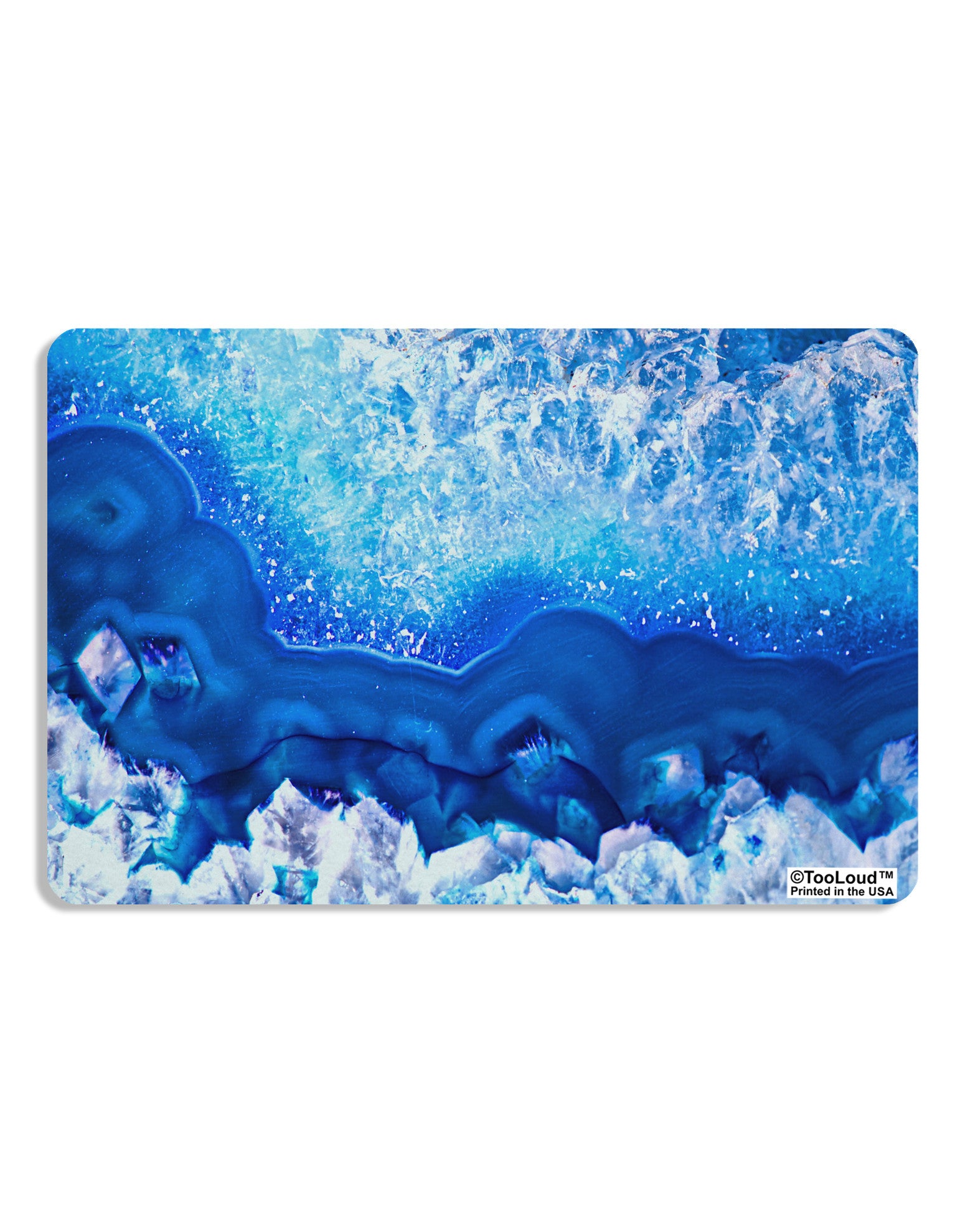 Blue Agate Geode Print Placemat All Over Print Set of 4 Placemats-Placemat-TooLoud-White-Davson Sales