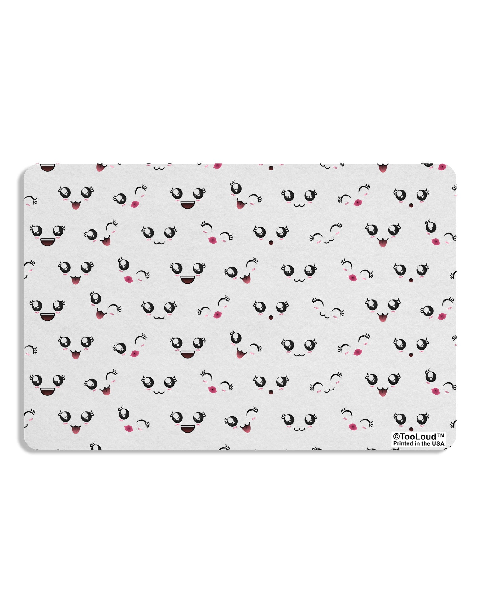 Kyu-T Faces AOP Placemat All Over Print by TooLoud Set of 4 Placemats-Placemat-TooLoud-White-Davson Sales