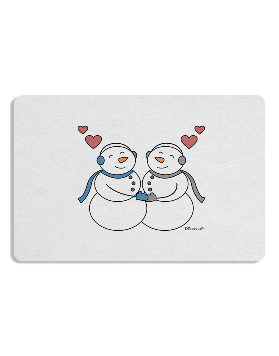 Cute Snowman Couple 12 x 18 Placemat by TooLoud Set of 4 Placemats-Placemat-TooLoud-White-Davson Sales