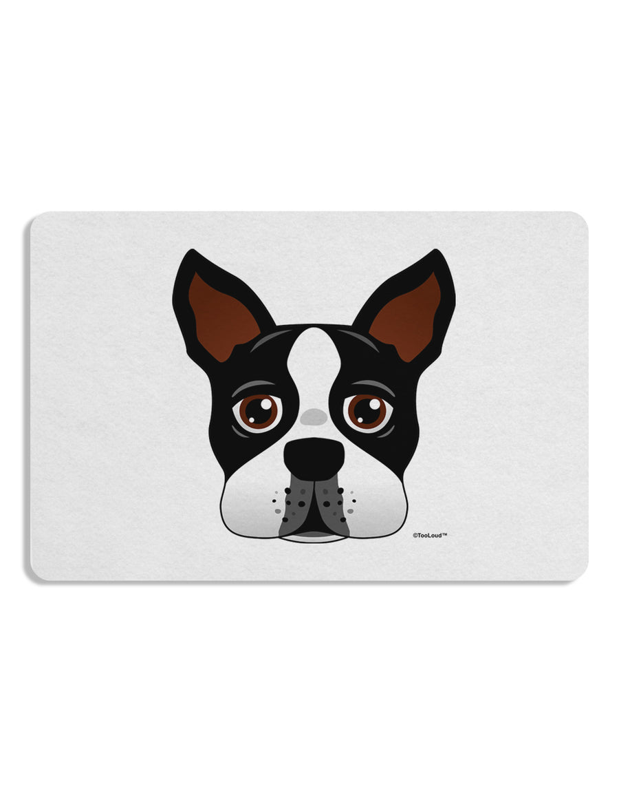 Cute Boston Terrier Dog Face 12 x 18 Placemat Set of 4 Placemats-Placemat-TooLoud-White-Davson Sales