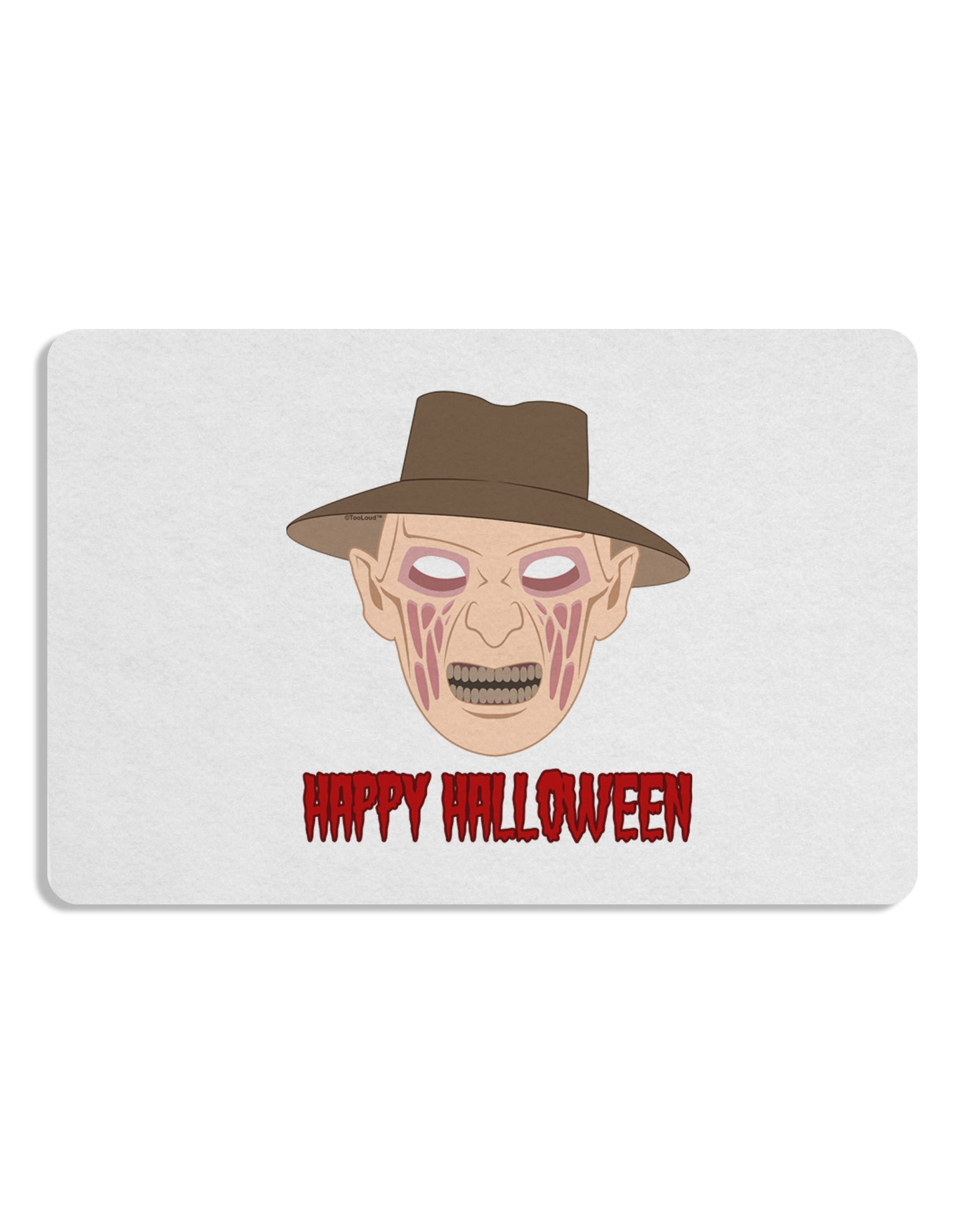 Scary Face With a Hat - Happy Halloween 12 x 18 Placemat Set of 4 Placemats-Placemat-TooLoud-White-Davson Sales