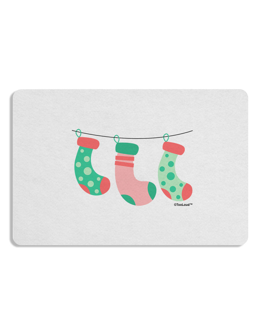 Cute Hanging Christmas Stockings 12 x 18 Placemat by TooLoud Set of 4 Placemats-Placemat-TooLoud-White-Davson Sales