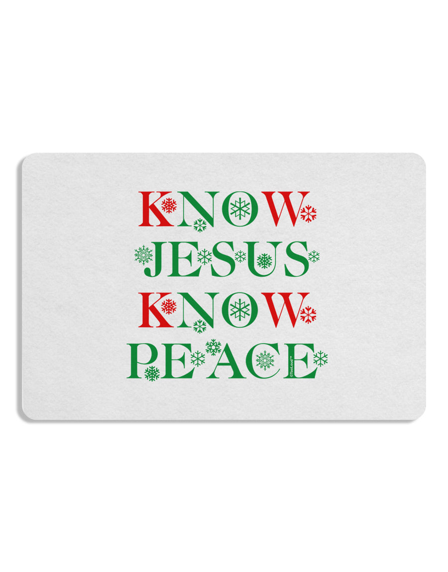 Know Jesus Know Peace Christmas 12 x 18 Placemat Set of 4 Placemats-Placemat-TooLoud-White-Davson Sales