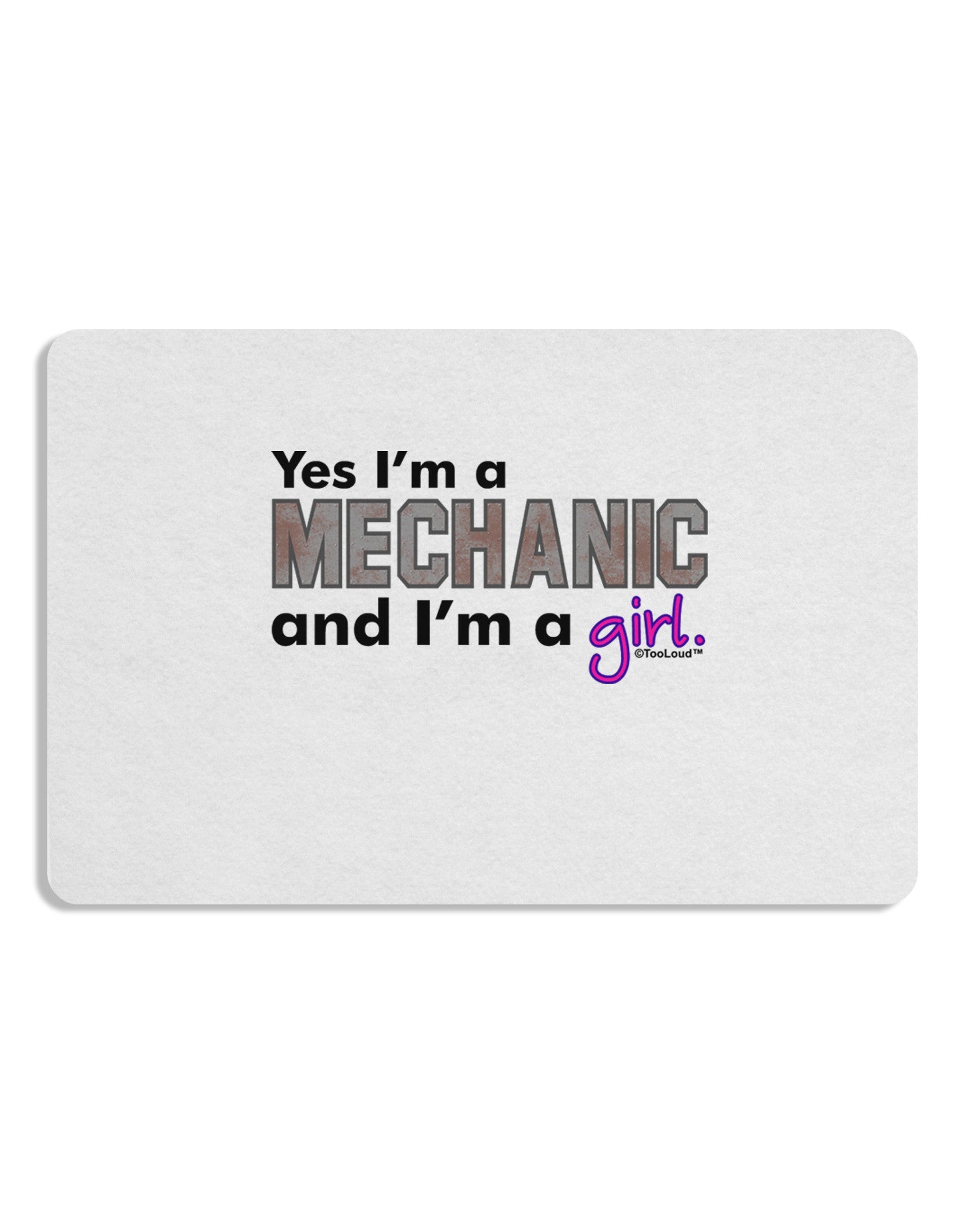 TooLoud Yes I am a Mechanic Girl Placemat Set of 4 Placemats-Placemat-TooLoud-White-Davson Sales