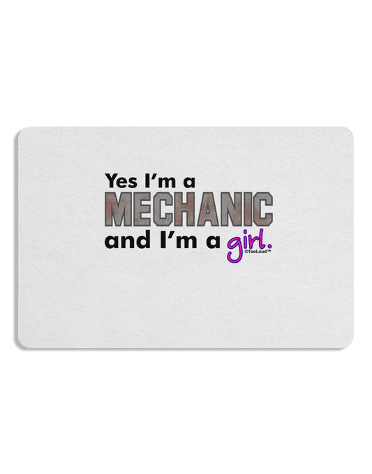 TooLoud Yes I am a Mechanic Girl Placemat Set of 4 Placemats-Placemat-TooLoud-White-Davson Sales