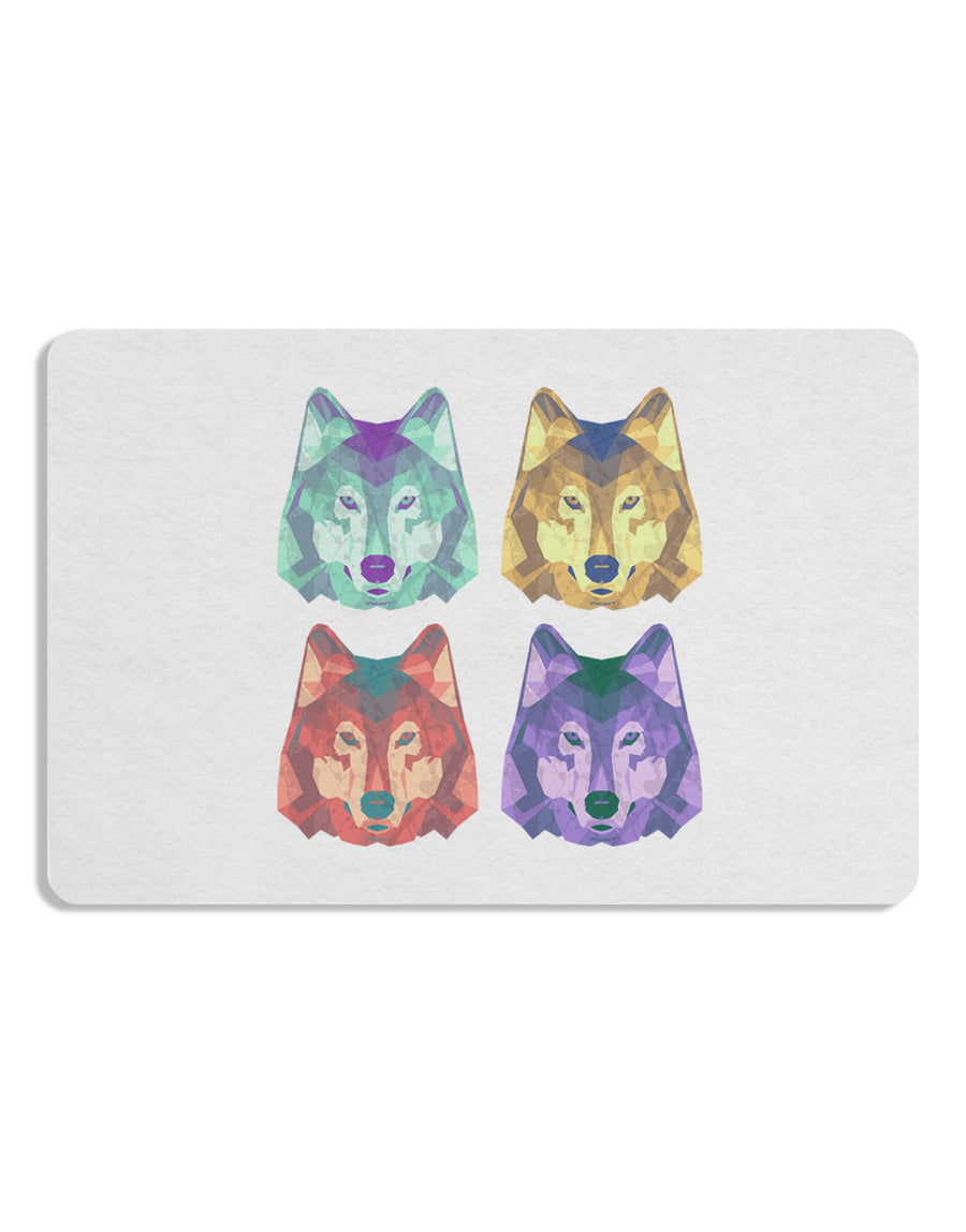 Geometric Wolf Head Pop Art Placemat by TooLoud Set of 4 Placemats-Placemat-TooLoud-White-Davson Sales