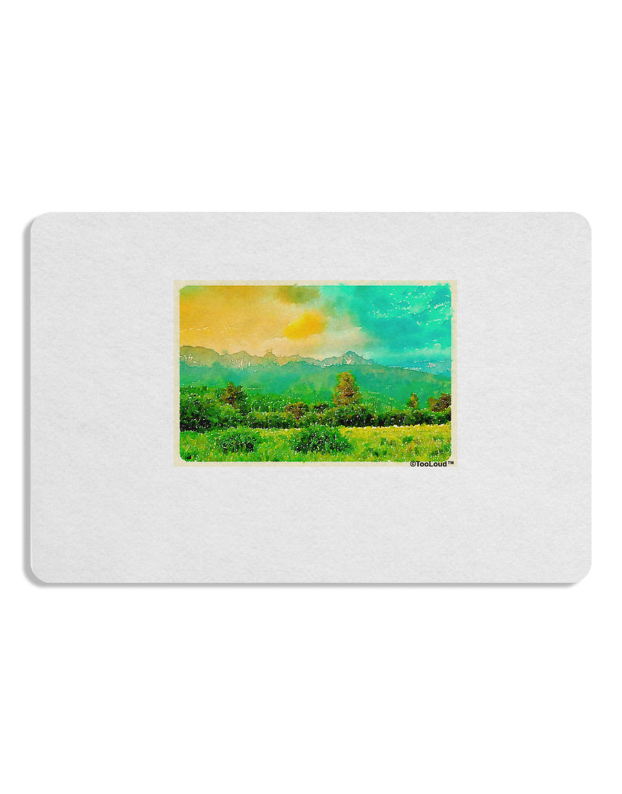 Mountain Sunset Watercolor Placemat Set of 4 Placemats-Placemat-TooLoud-White-Davson Sales