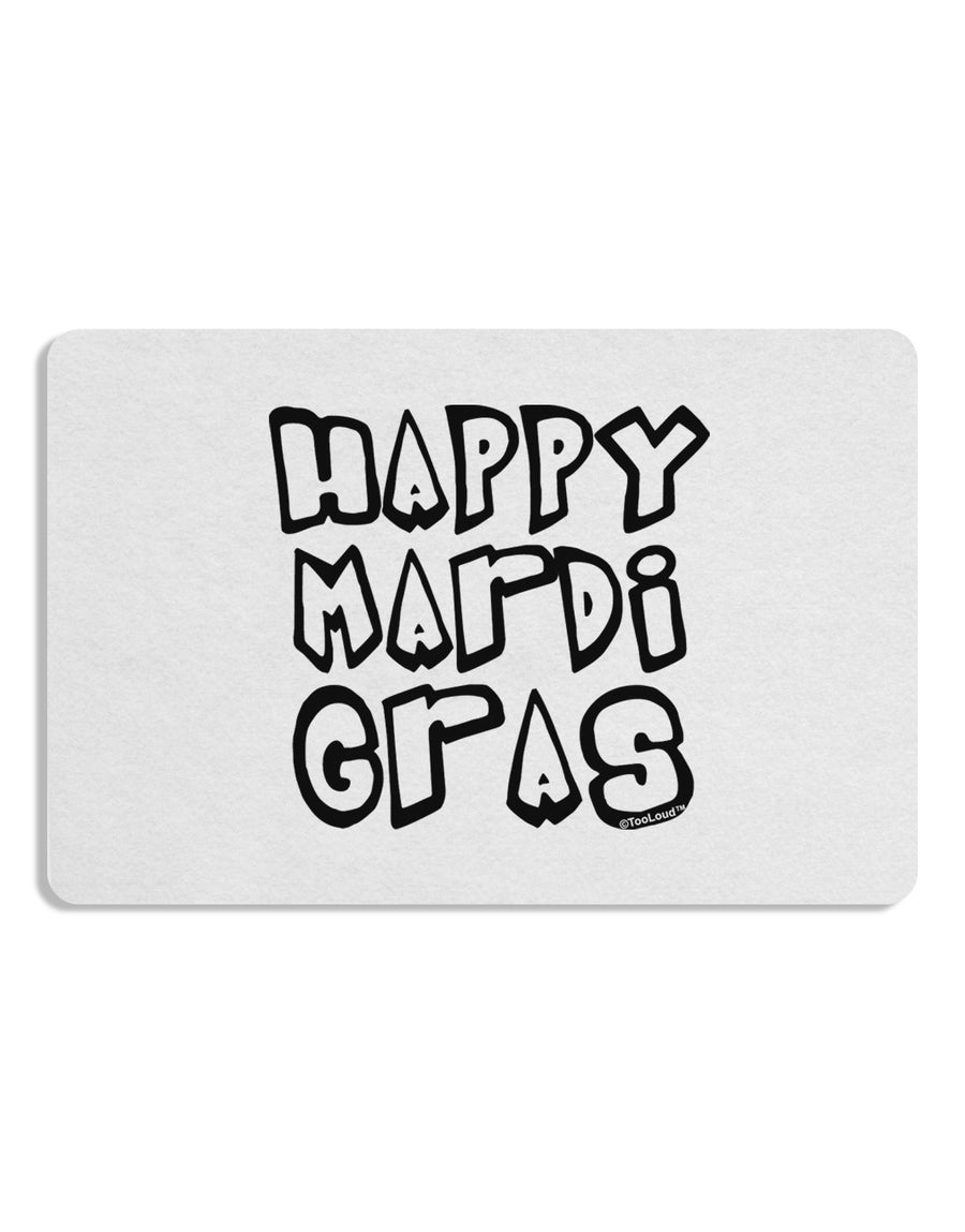 Happy Mardi Gras Text 2 BnW Placemat Set of 4 Placemats-Placemat-TooLoud-White-Davson Sales