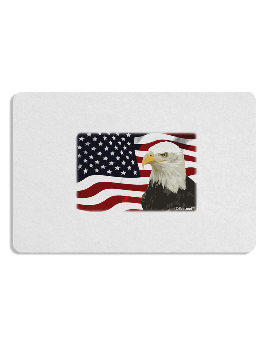 Patriotic USA Flag with Bald Eagle Placemat by TooLoud Set of 4 Placemats-Placemat-TooLoud-White-Davson Sales