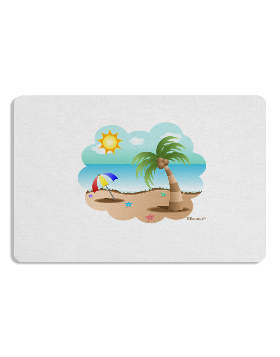 Fun Summer Beach Scene Placemat by TooLoud Set of 4 Placemats-Placemat-TooLoud-White-Davson Sales