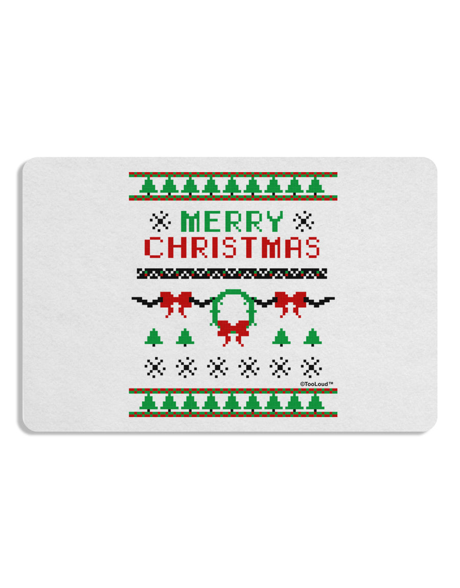 Merry Christmas Ugly Christmas Sweater Placemat Set of 4 Placemats-Placemat-TooLoud-White-Davson Sales