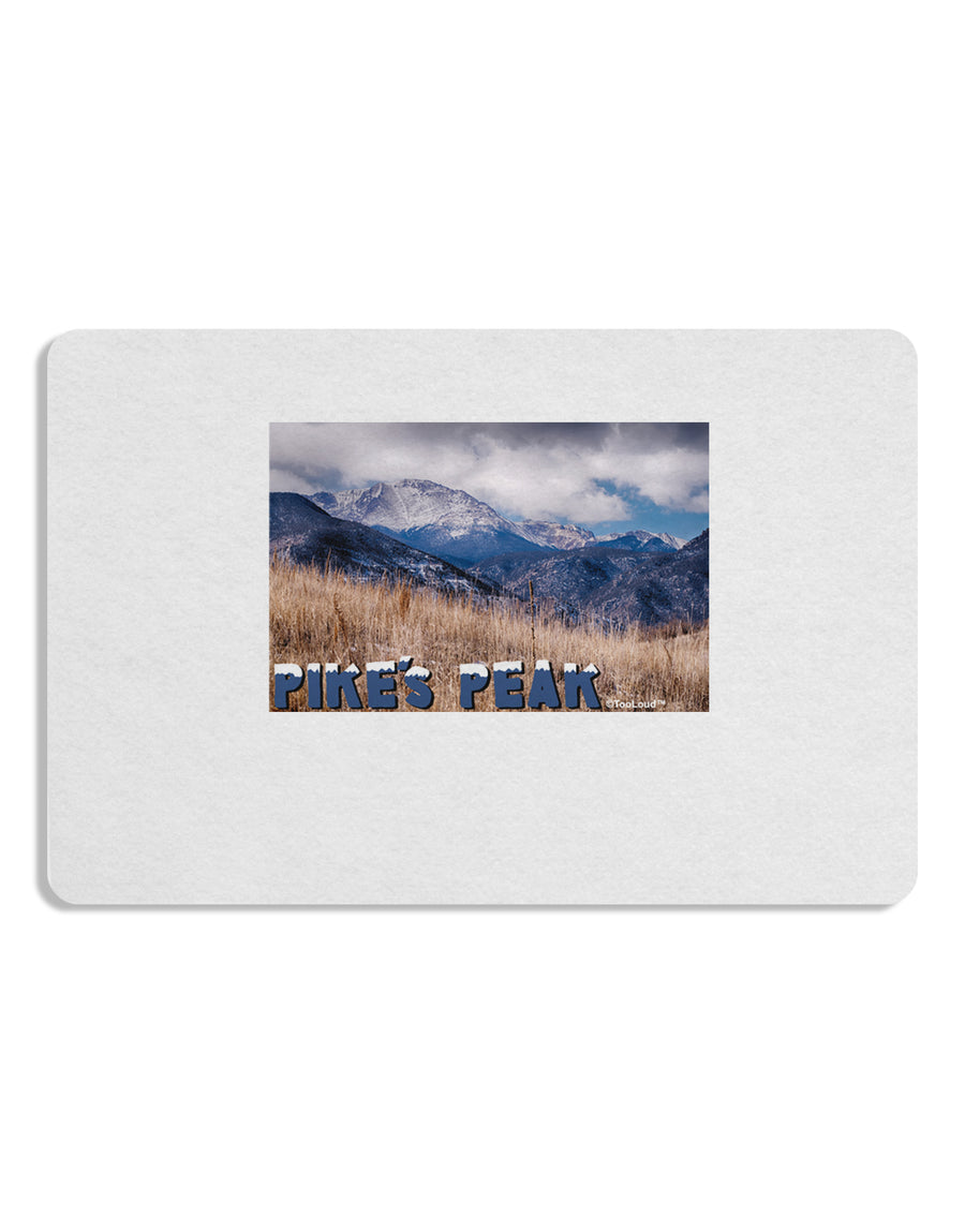 Pikes Peak CO Mountains Text Placemat by TooLoud Set of 4 Placemats-Placemat-TooLoud-White-Davson Sales