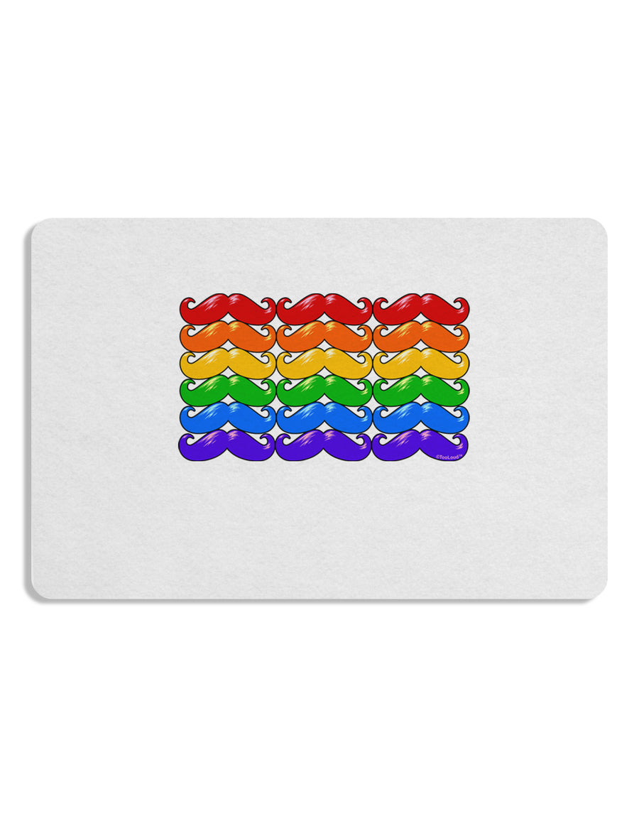 Rainbow Mustaches Gay Pride Flag Placemat Set of 4 Placemats-Placemat-TooLoud-White-Davson Sales