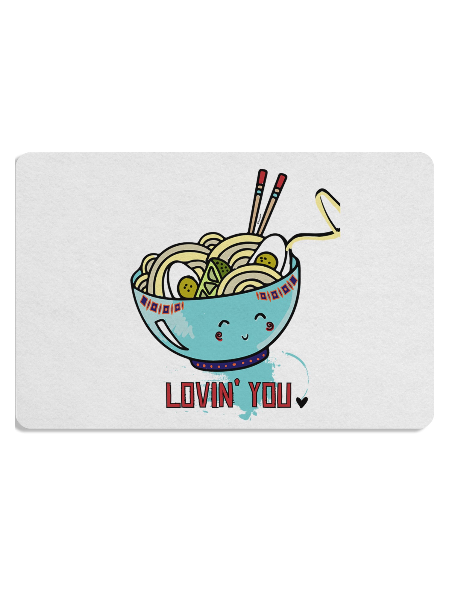 TooLoud Matching Lovin You Blue Pho Bowl Placemat Set of 4 Placemats Multi-pack-Placemat-TooLoud-Davson Sales