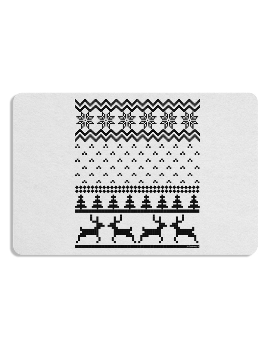 Ugly Christmas Sweater Snowflake Reindeer Pattern 12 x 18 Placemat Set of 4 Placemats-Placemat-TooLoud-White-Davson Sales