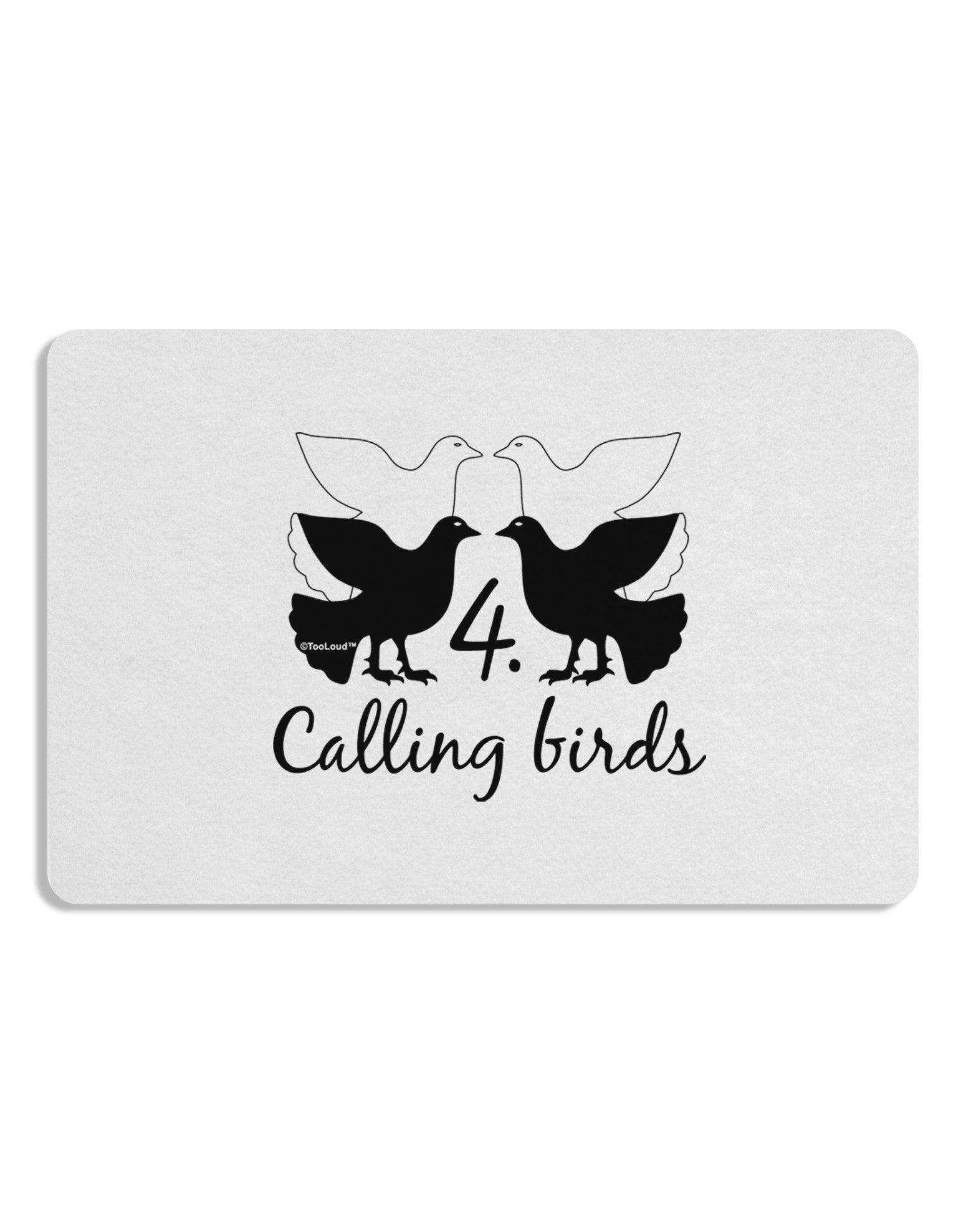 Four Calling Birds Text Placemat Set of 4 Placemats-Placemat-TooLoud-White-Davson Sales