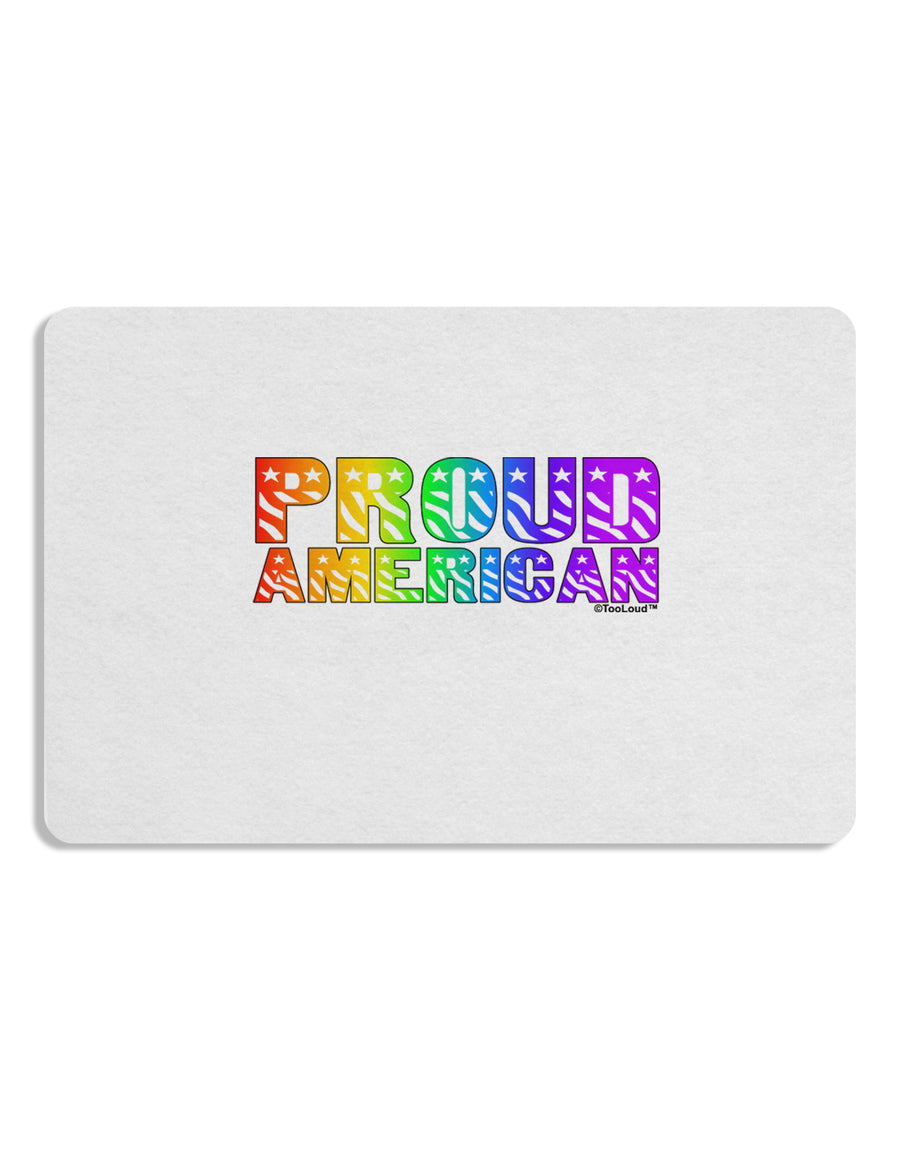 Proud American Rainbow Text Placemat by TooLoud Set of 4 Placemats-Placemat-TooLoud-White-Davson Sales