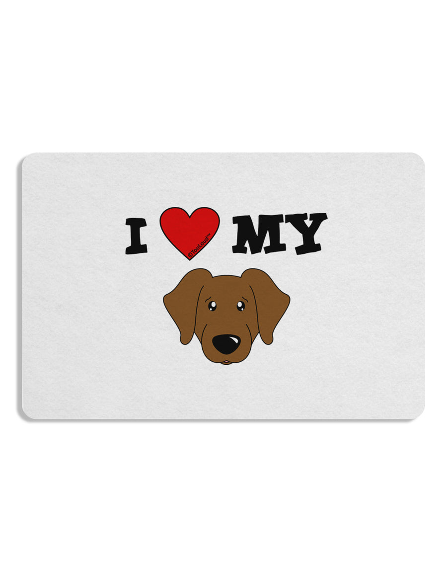 I Heart My - Cute Chocolate Labrador Retriever Dog Placemat by TooLoud Set of 4 Placemats-Placemat-TooLoud-White-Davson Sales